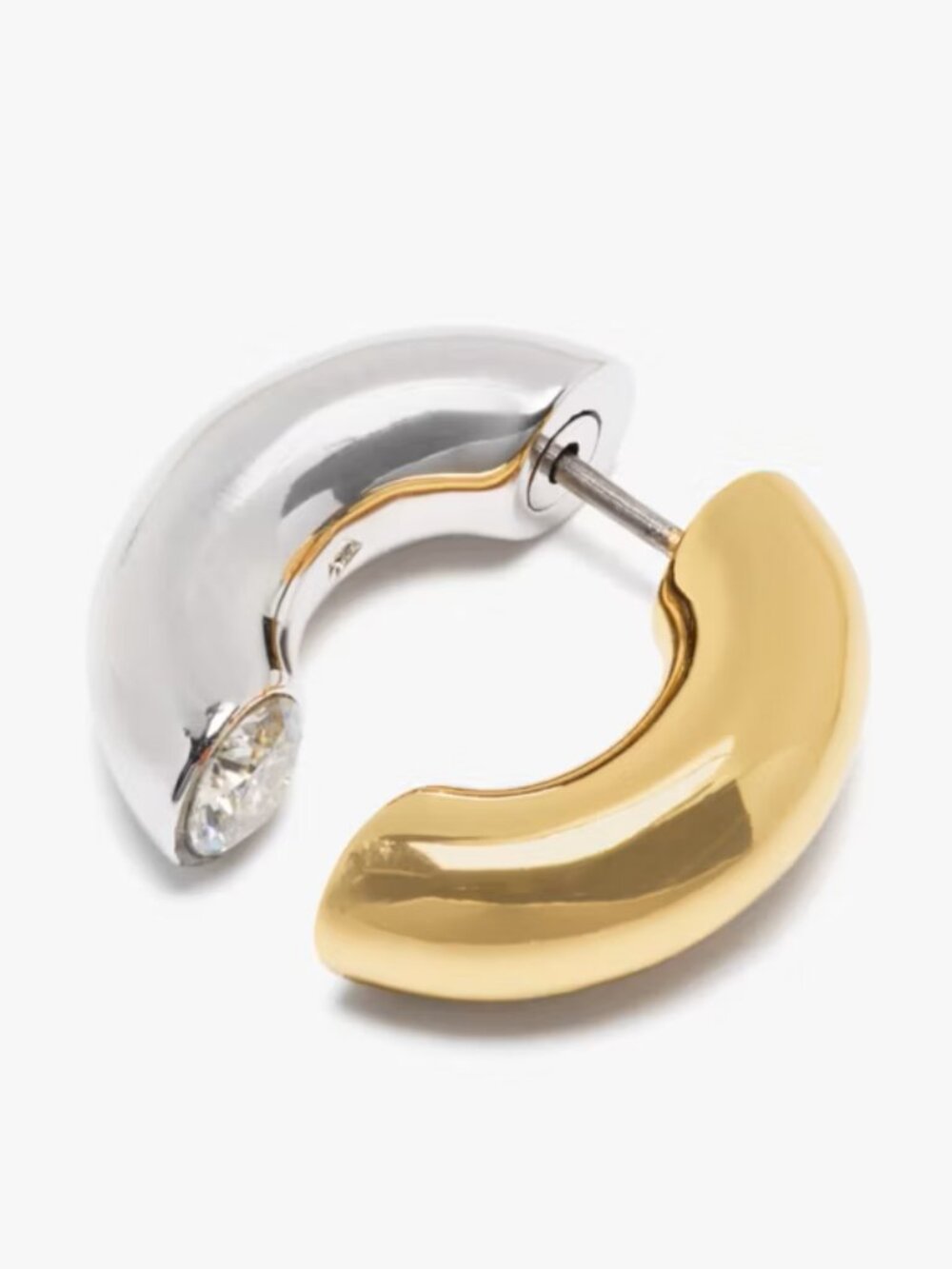 kate spade interlock huggies in silver gold - Picture 2 of 5